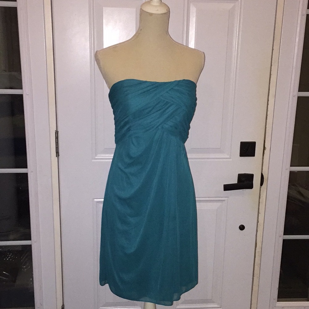 David’s Bridal Strapless Bridesmaids Prom Formal Graduation Dress Oasis Size 8